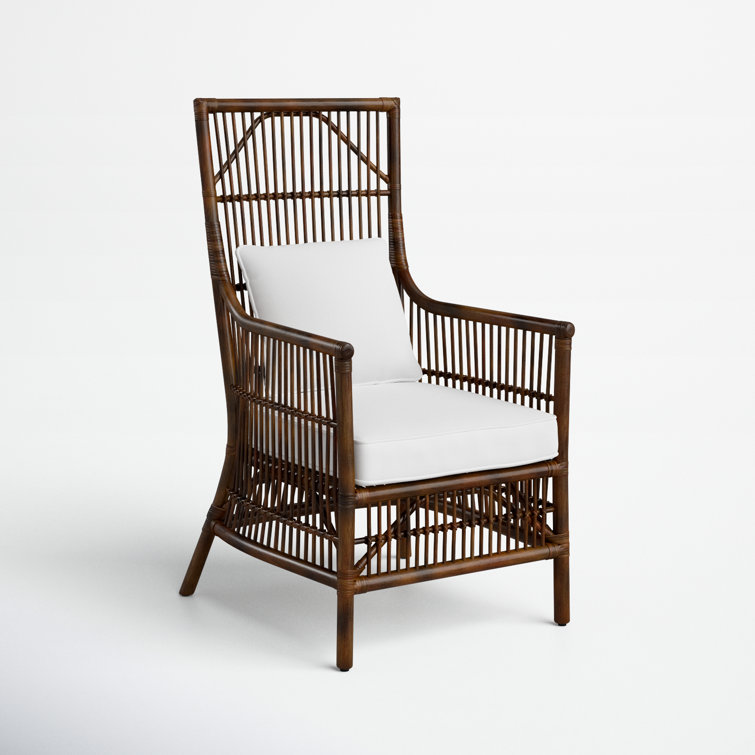 High back rattan online armchair